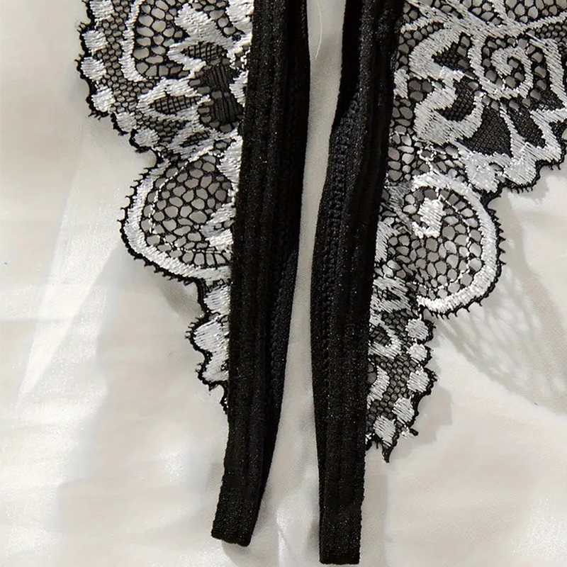 Black Hot Crotchless Sexy Wome - Lace Bralette Set review and price